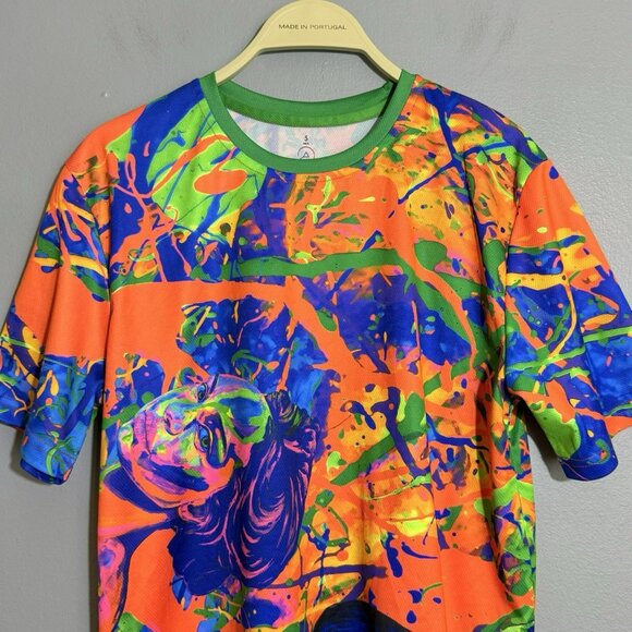 Aofmoka Blacklight Fluorescent UV Tshirt Men Size S Women Faces Neon Club Party - Picture 6 of 11